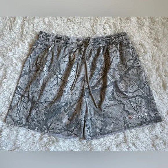 YoungLA Reversible Shorts Men’s XL x 6.5” Tree Camo Mesh Active Gym Athletic - Picture 2 of 14